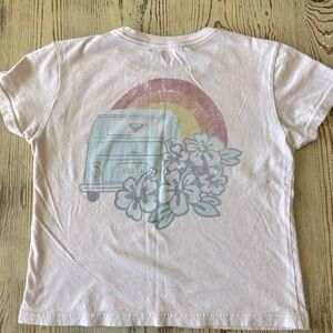Girls Roxy Girl light pink, summer vibes T shirt. Size L 12.